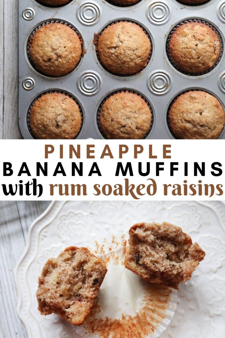 Homemade Pineapple Banana Muffins with Rum Soaked Raisins Bless This Meal
