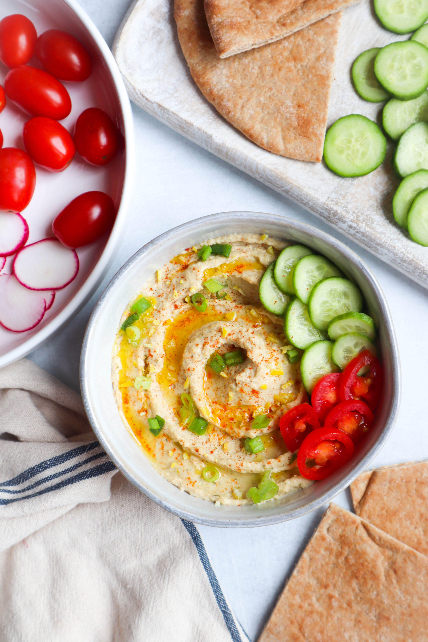 Easy Lemon Dill Hummus - Bless This Meal